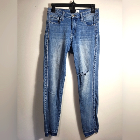 Flying Monkey Denim - Flying Monkey Platinum blue rough hem jean women's 27  #2286